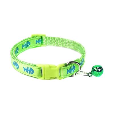 Bodhi2000 Dog Cat Fish Bone Print Breakaway Collar with Bell