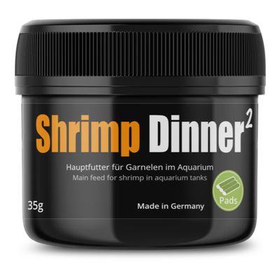 GlasGarten Shrimp Dinner 2 | 35 g Premium Shrimp Food, Main Feed for Ornamental Shrimp, Pressed from 100% Natural Ingredients, Gently Dried