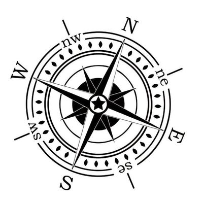 SUIFENG Car Decal 16.6 x 16.6 cm Nswe Compass Nautical Vinyl Decal Black/Silver
