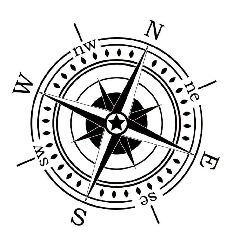 SUIFENG Car Decal 16.6 x 16.6 cm Nswe Compass Nautical Vinyl Decal Black/Silver