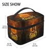 Evil Fire Skull Makeup Bag Organizer with Zipper view 2