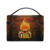 Evil Fire Skull Makeup Bag Organizer with Zipper view 4