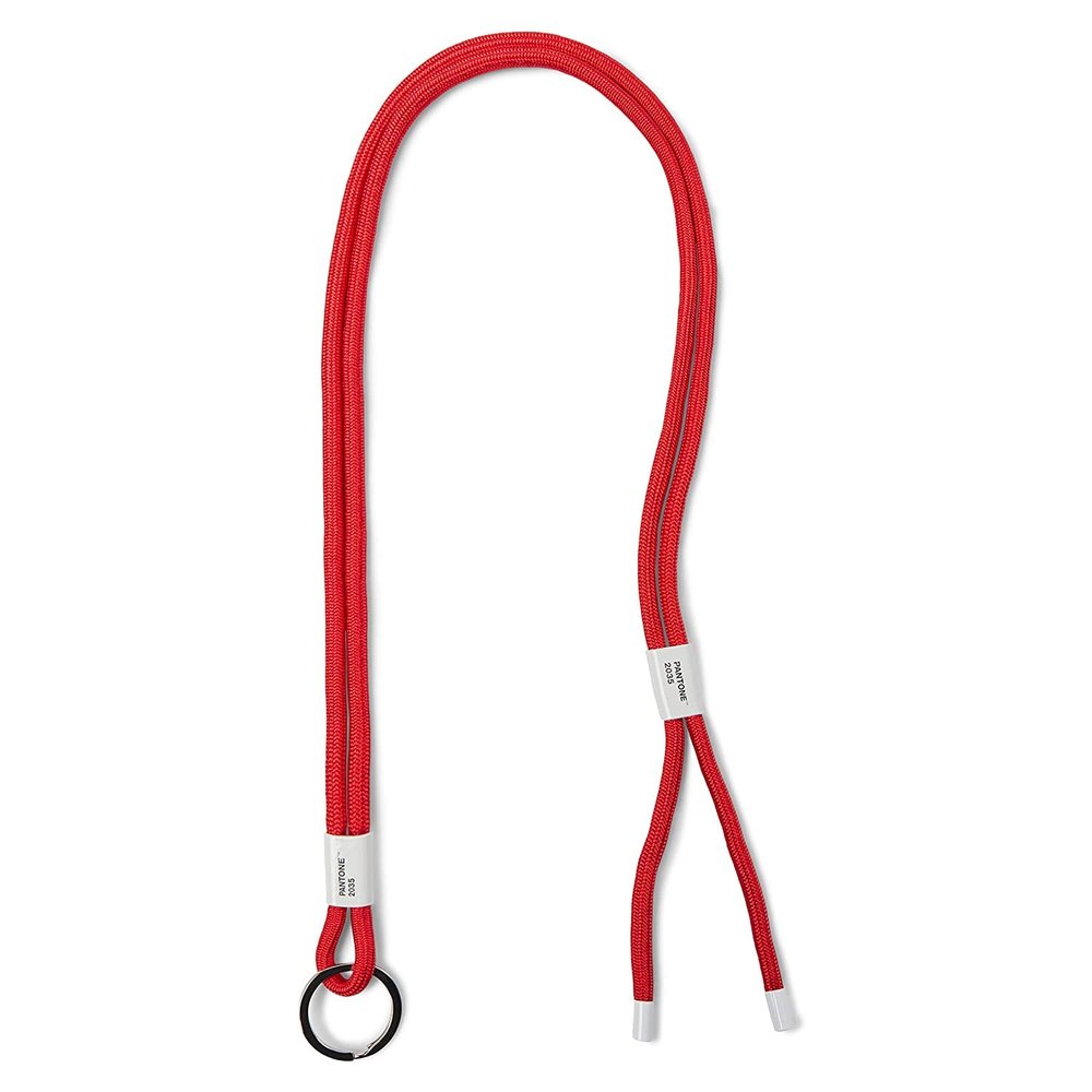 PANTONE Design Adjustable Lanyard, Crossbody Key Holder, Red 2035