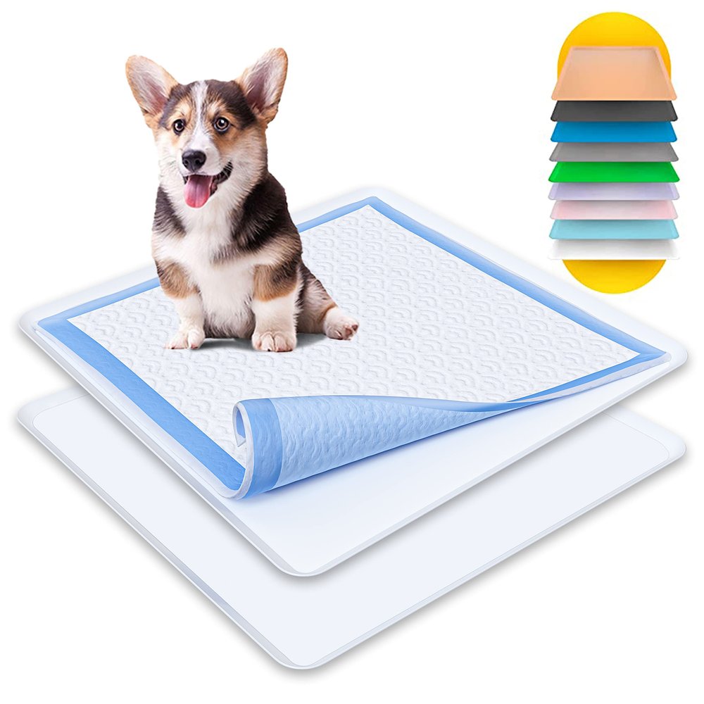 Skywin Dog Pee Pad Holder, No Spills, Works with Most Training Pads, Easy to Clean and Store (2-Pack, White)