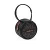 Miniland 89325 Pacipocket Deluxe Pacifier Holder, Faux Leather, Snap-Closure Handle, Rose, Black and Pink view 1