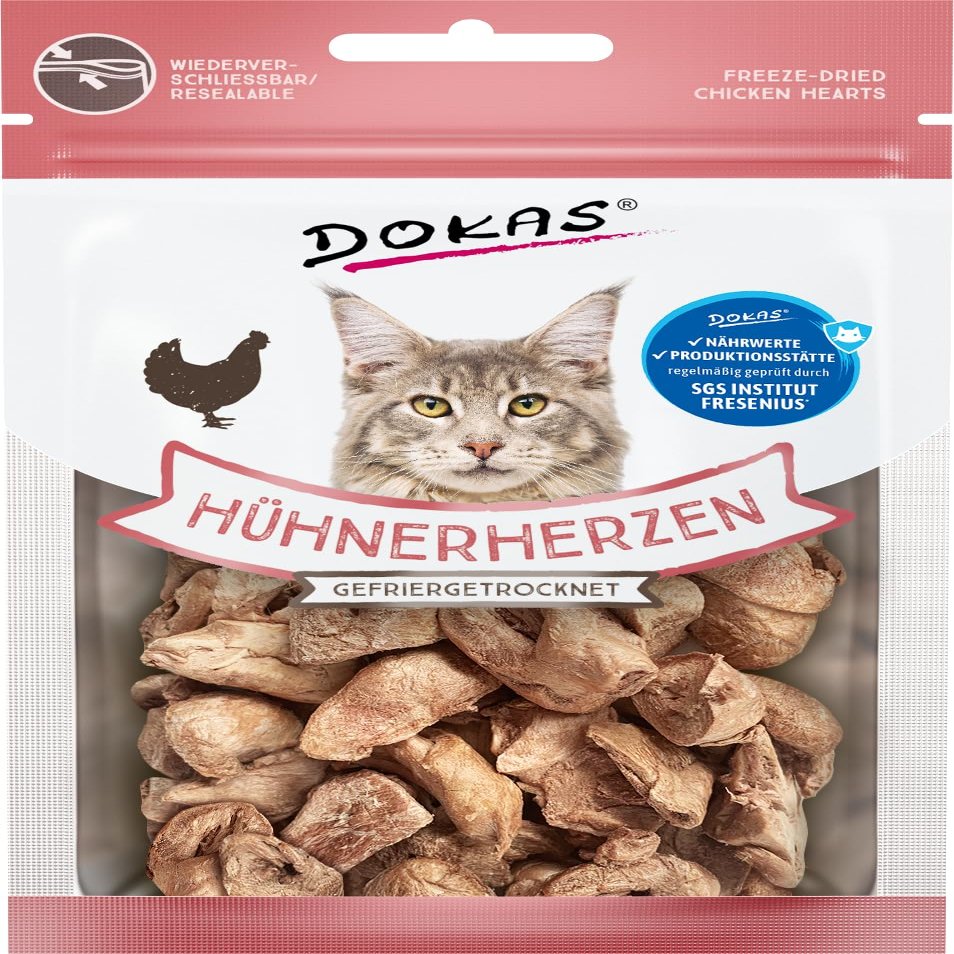 DOKAS Freeze-Dried Organ Meat Cat Treats, Grain-Free, 6 x 15 g