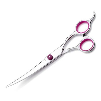 Pet Grooming Scissors Kit, 7.0-Inch Professional Stainless Steel Scissors for Dogs and Cats, Straight, Thinning and Curved, Purple