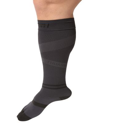 Thuasne UP Recovery Long Socks - Graduated Compression from Ankle to Calf - Black, 43-46, S, Long