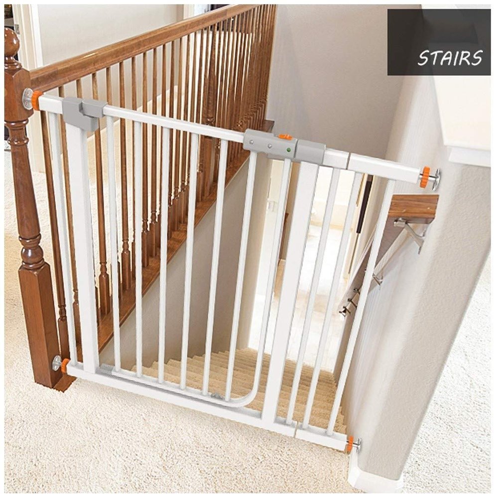 DZDZXQG Indoor Baby and Pet Safety Gate, Pressure-Mounted, No-Drill, Dual Lock, Auto-Close, 78 cm High, 83–89 cm Wide