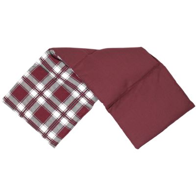 4-Chamber Wheat Grain Pillow 20 x 60 cm, Large, Red Plaid Flannel