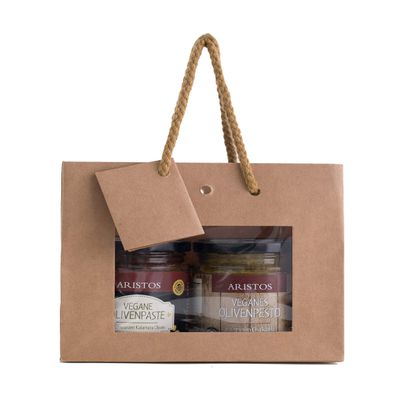 2-Piece Gift Set: Olive Pesto and Olive Spread, Greek Gift | ARISTOS (Tapenade and Pesto)