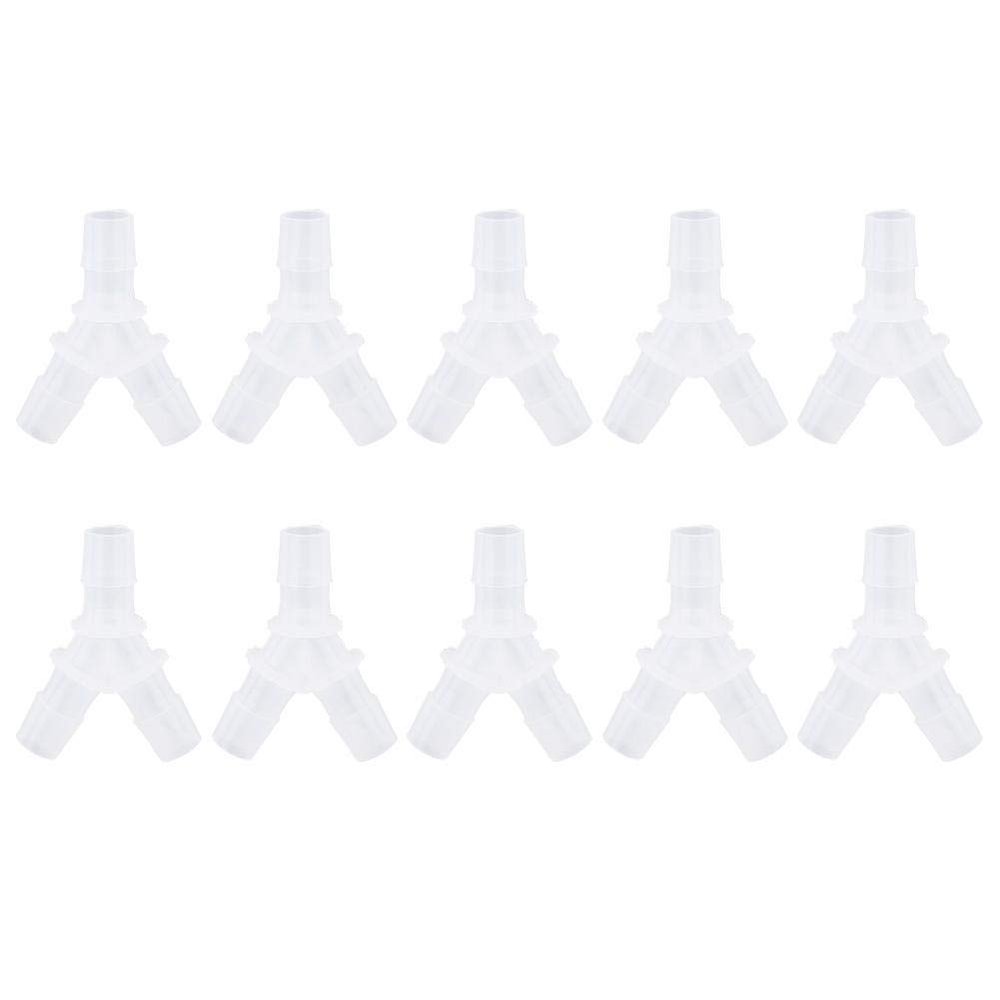10-Piece Y-Shaped 3-Way Hose Connectors for Aquarium Air Pumps, 8 mm