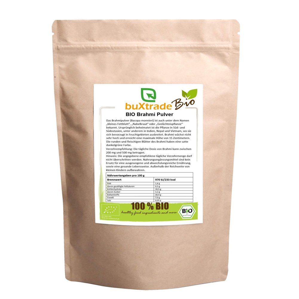 5 kg | Organic Brahmi Powder | Superfood | Bacopa monnieri | Fat-leaf | Buxtrade