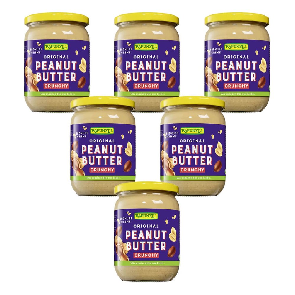 Rapunzel Crunchy Peanut Butter, 0.5 kg, 6-Pack