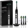 Lchen Sonic Electric Toothbrush with 4 Brush Heads, Timer, 3 Modes & 3 Intensity Levels, Travel Case (Black) view 1