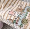 Fansu Double-Layer Flannel Baby Blanket, Soft Cozy Blanket for Crib or Stroller, Newborn Gift, 100 x 130 cm, Animal Stripes view 2