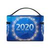 2020 Abstract Blue Cosmetic Bag Organizer with Zipper view 4
