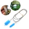 Flexible Drain Brush, Nylon Cleaning Brush with Double Tube for Aquarium (Blue) view 3