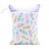 Modern Reusable Baby Wet and Dry Diaper Bag, Hanging Waterproof Zipper Organizer for Travel and Beach, Feather view 1