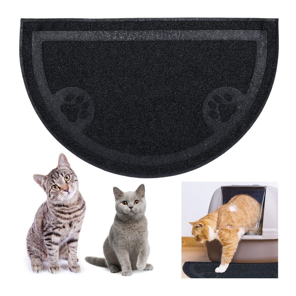 Relaxdays Cat Litter Mat, Hygienic, Non-Slip, Waterproof PVC, 40 x 59 cm, Color Options