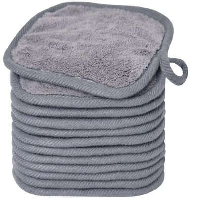 BloomSesame Reusable Microfiber Makeup Remover Cloths, Gray, 5 x 5 in, 12 Count