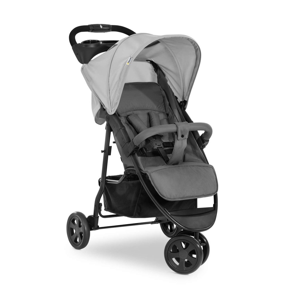 hauck Citi Neo 3, Gray – 3-Wheel Stroller from Birth to 22 kg, Lie-Flat Position, Cup Holder, Canopy Pocket, XL Basket up to 3 kg, One-Hand Fold, 7.3 kg