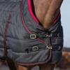 QHP Luxury Stable Blanket, 200 g Fill, Fleece Collar, Cross Surcingles, Black, 145 cm view 3