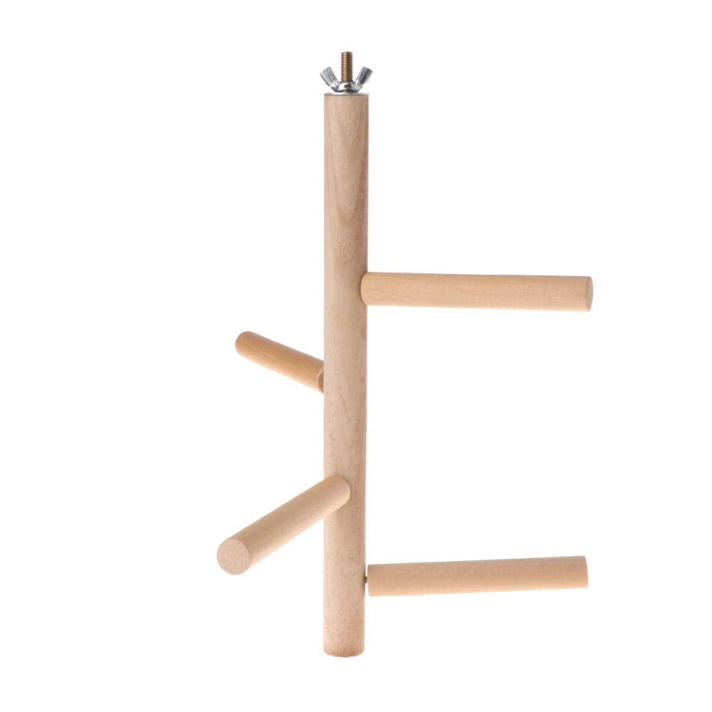 Bird Swing, Parrot Perch, 4-Level Natural Wood Rotating Ladder Toy, 1 Pc