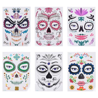 Halloween Gift Ideas: 6 Sheets Face Sticker Makeup Transfer Paper