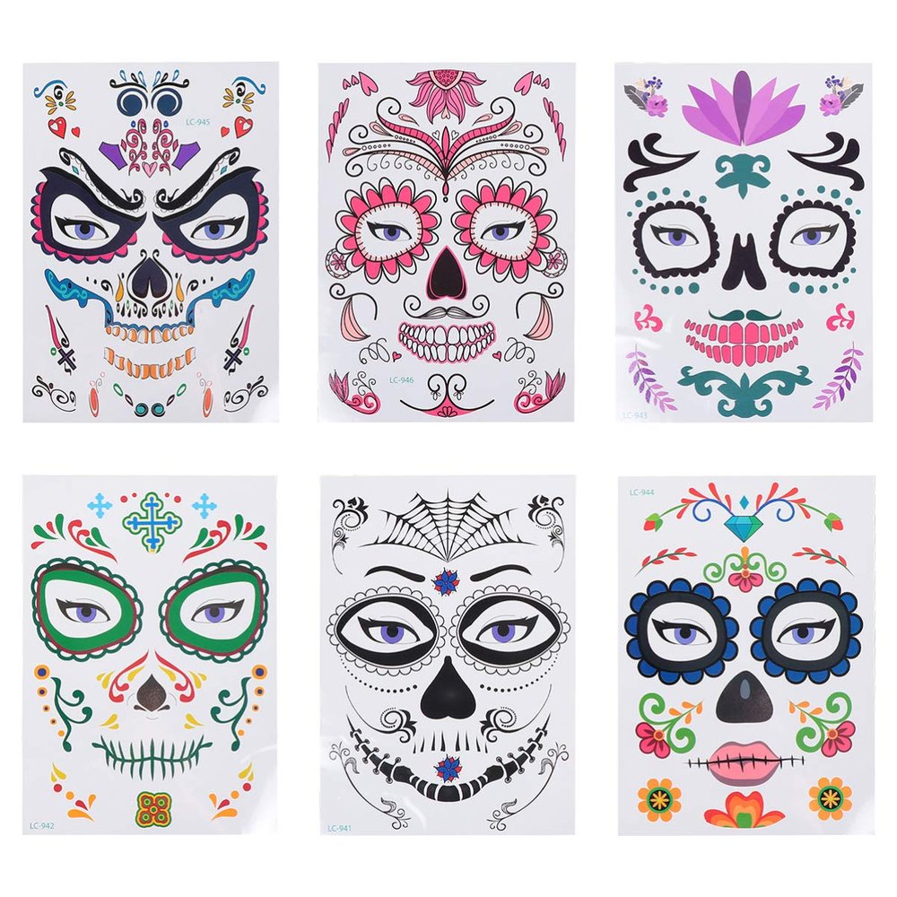Halloween Gift Ideas: 6 Sheets Face Sticker Makeup Transfer Paper