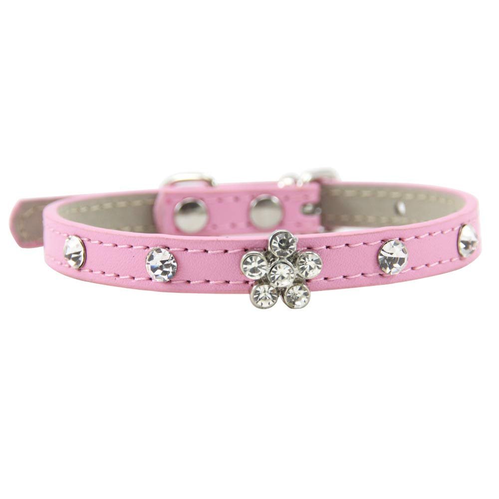 ETOPARS Adjustable PU Dog Collar with Bowtie
