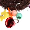 Natural Rattan Bird Swing Nest Toy with Bells, Brown, 1-Piece view 2