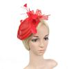 Inzopo Feather Hair Clip, 1920s Gatsby Wedding Church Party, Red, As Described view 4