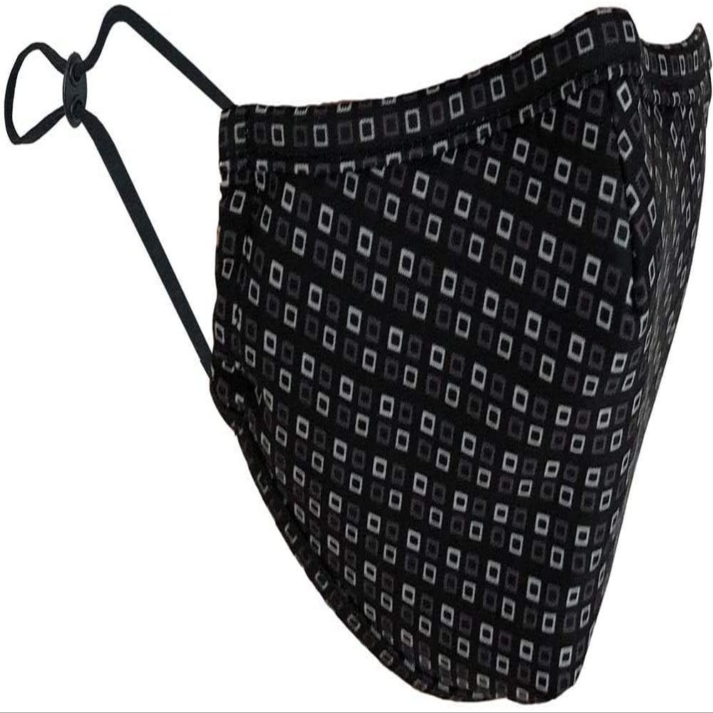 Keep Safe Reusable Washable Breathable Face Mask for Mouth and Nose, Anti-Smoke Pollution, Motorcycle Sport, Squares, Medium