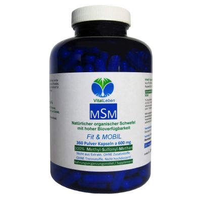 Fit & MOBIL MSM Natural Sulfur, 360 Powder Capsules