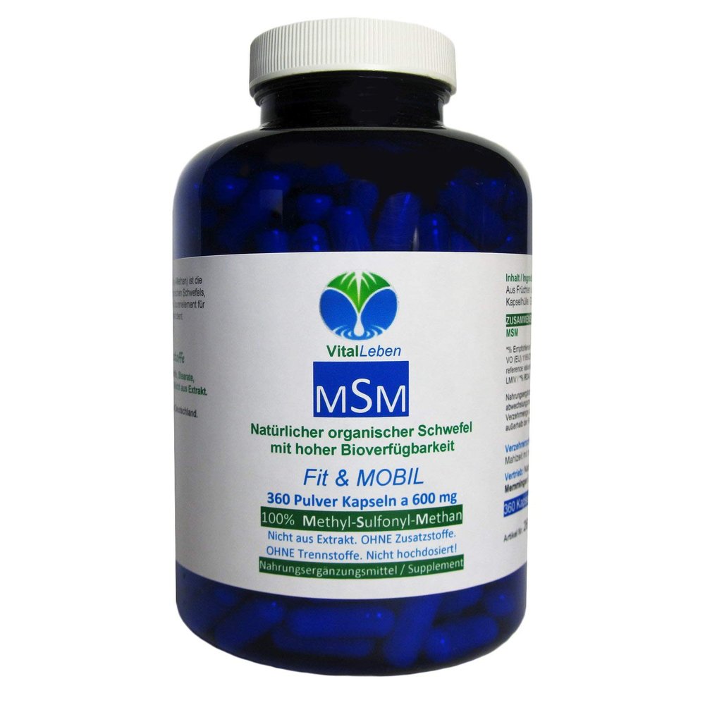 Fit & MOBIL MSM Natural Sulfur, 360 Powder Capsules