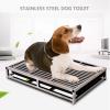 RXBFD Portable Dog Potty Training Toilet, Stainless Steel Dog and Cat Toilet with Tray for Indoor and Outdoor Use view 3