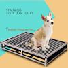 RXBFD Portable Dog Potty Training Toilet, Stainless Steel Dog and Cat Toilet with Tray for Indoor and Outdoor Use view 4