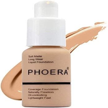 ABRUS PHOERA Soft Matte Full-Coverage Foundation & Concealer, 104 Buff Beige, 30 ml