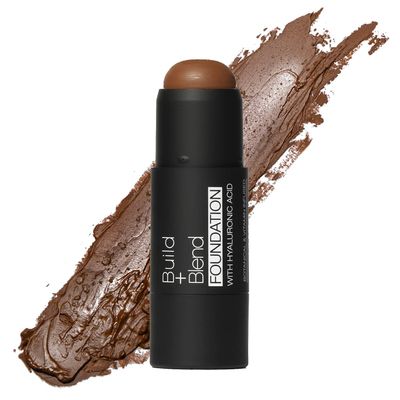 Palladio BUILD + BLEND Foundation Stick, Face Contour Stick, 0.25 oz, Warm Brown