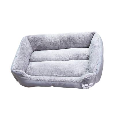 Orthopedic Plush Dog Bed, Washable Gray, Size L