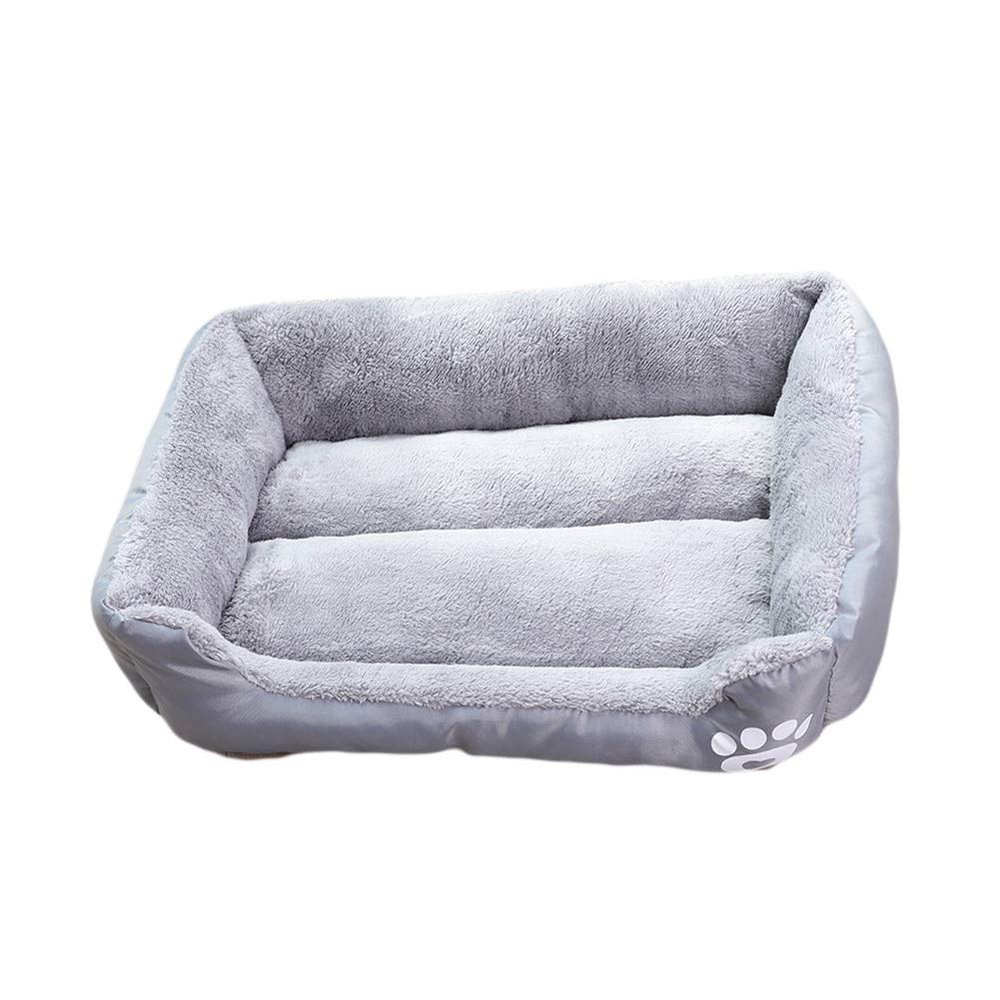 Orthopedic Plush Dog Bed, Washable Gray, Size L