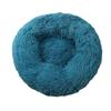 GUOCU Round Plush Pet Bed for Cats and Small Dogs, Blue view 1