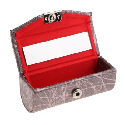 Inzopo PU Leather Lipstick Case with Mirror, Brown