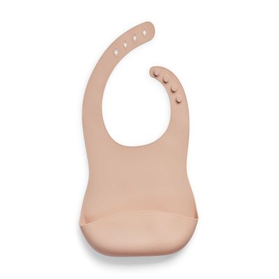 Jollein Waterproof Bib with Catch-All Tray - Pale Pink
