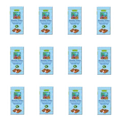 Rapunzel Whole Milk Chocolate Almond-Tonka HIH - 100 g - Pack of 12