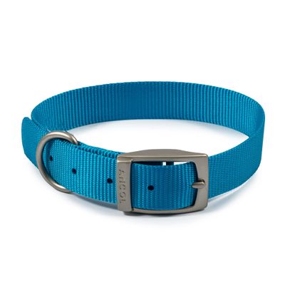 Ancol Viva Dog Collar, Adjustable, Weatherproof, Blue Buckle, Size 5