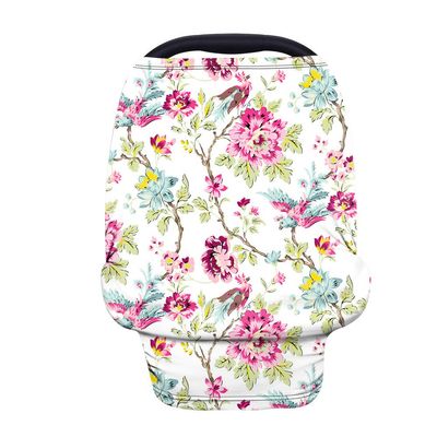 HUGS IDEA Baby Car Seat Cover and Nursing Scarf, Peony