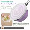 Pawaboo Collapsible Dog Bowls, 2-Pack, 1000 ml, Portable Silicone Travel Bowls with Leak-Resistant Lids and Carabiners, Turquoise + Purple view 2