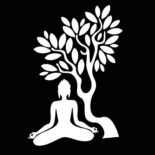 SUIFENG Car Decal 12.9 cm x 18.3 cm, Lying Place Sitting in Meditation in Bumen, Interesting Vinyl Window Sticker